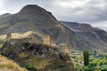 Fototapeta na wymiar View on Khertvisi fortress on mountain. Georgia