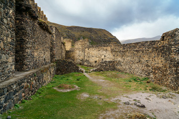 Wall in Khertvisi fortress on mountain. Georgia