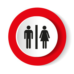Man and lady toilet sign. Vector illustration.