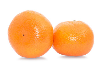 Two tangerines isolated on white background