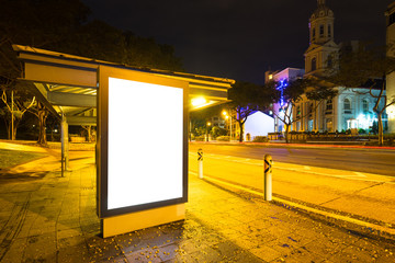 emtpy light box on street in modern city