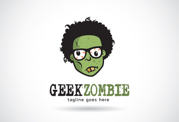 Geek Zombie Logo Template Design Vector, Emblem, Design Concept, Creative Symbol, Icon