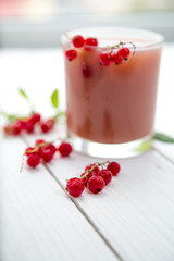 fresh juice of red currant in the glass