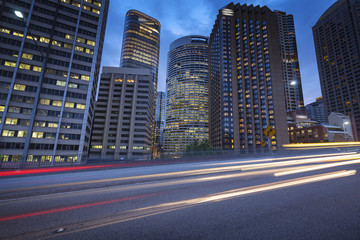 Evening of the highway track