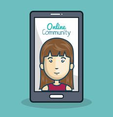 character and smartphone online community design isolated vector illustration eps 10