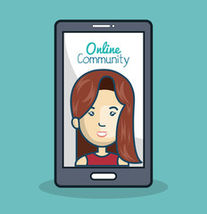 character and smartphone online community design isolated vector illustration eps 10
