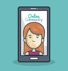 character and smartphone online community design isolated vector illustration eps 10