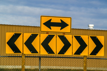 Must Turn at Intersection Signs 