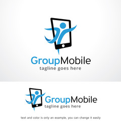Group Mobile Logo Template Design Vector, Emblem, Design Concept, Creative Symbol, Icon