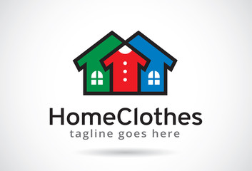 Home Clothes Logo Template Design Vector, Emblem, Design Concept, Creative Symbol, Icon