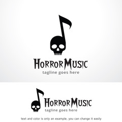 Horror Music Logo Template Design Vector, Emblem, Design Concept, Creative Symbol, Icon