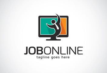 Job Online Logo Template Design Vector, Emblem, Design Concept, Creative Symbol, Icon
