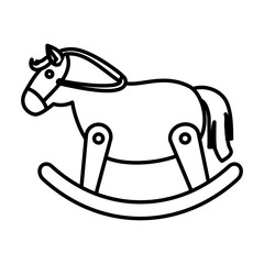 wooden horse cute toy vector illustration design