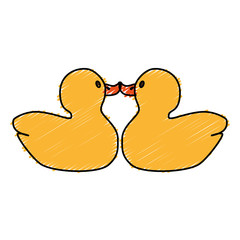 plastic little ducky toy vector illustration design