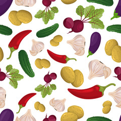 Vegetables seamless pattern