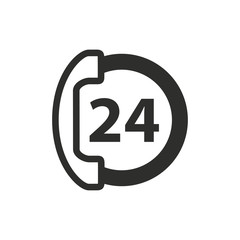 24 hour service - vector icon.