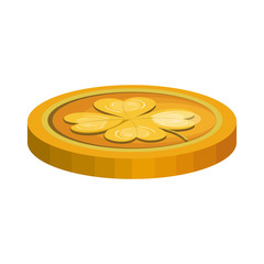 coins with clover icon vector illustration design