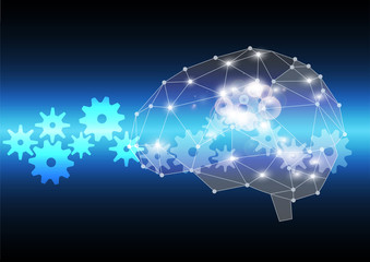 Brain, the concept of thinking. Vector EPS.10