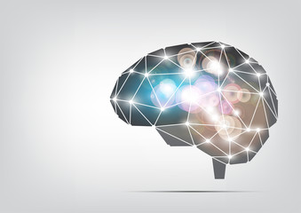 Brain, the concept of thinking. Vector EPS.10