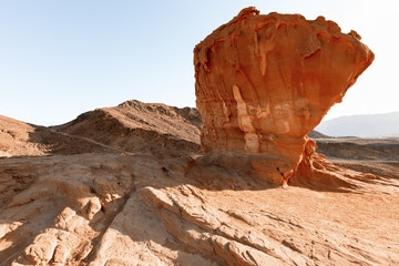 View of Timna Valley in Israeli Desert.