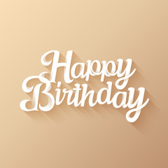 Happy Birthday beautiful 3d lettering design