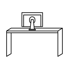 office desk isolated icon vector illustration design