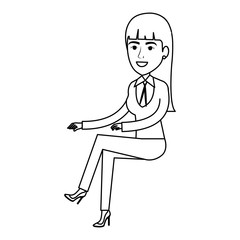 businesswoman doing seated pose vector illustration design