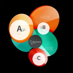 Vector glossy glass circles speech bubble on black