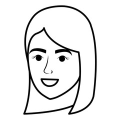 young woman avatar character vector illustration design