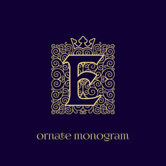 monogram with crown E