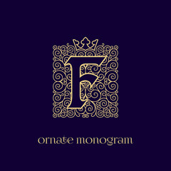 monogram with crown F
