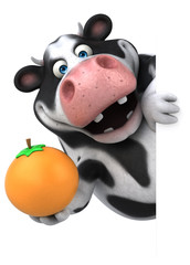 Naklejka premium Fun cow - 3D Illustration
