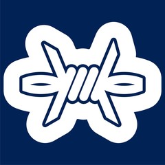 Barbed wire silhouettes vector icon - Illustration