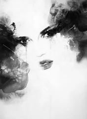 Abstraktes Frauengesicht. Modeillustration. Aquarellmalerei © Anna Ismagilova