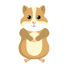 cute hamster mascot icon vector illustration design