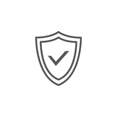 Business icon, management. Simple vector icon of a shield. Line art style.
