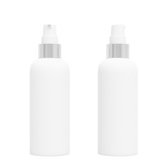 Blank white cosmetic bottle, isolated on white background, 3D rendering