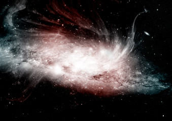 Stars, dust and gas nebula in a far galaxy