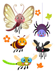 Cute Colorful Bugs Mascots