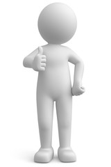 weisses 3d Männchen ein Daumen hoch
