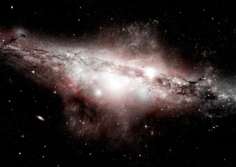 Stars, dust and gas nebula in a far galaxy