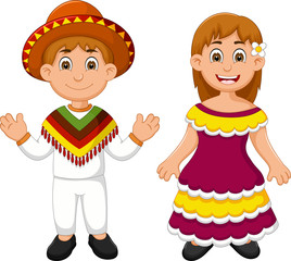 mexican traditional costume cartoon