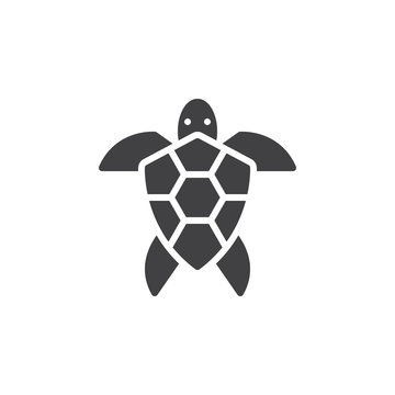 Sea turtle icon vector, filled flat sign, solid pictogram isolated on white. Symbol, logo illustration. Pixel perfect