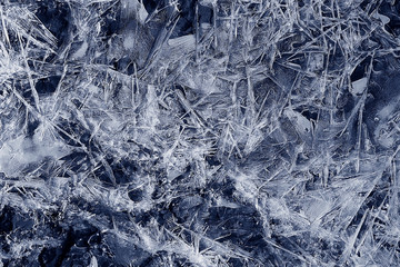 Transparent ice crystals texture cracked background