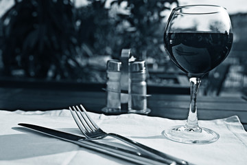 serving cutlery knife fork restaurant tablecloth