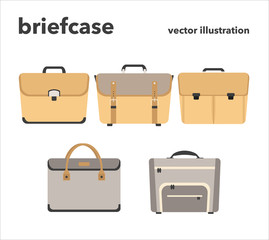 Vector illustration of briefcase bags in flat design style