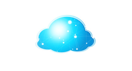 Blue and white digital cloud 3D rendering
