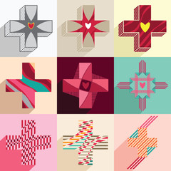 cross vector colorful