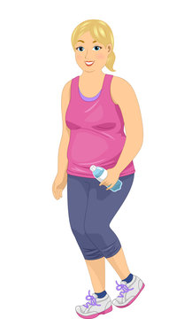 recommend clip art: Chubby Girl Jogging Tank Top Sweatpants