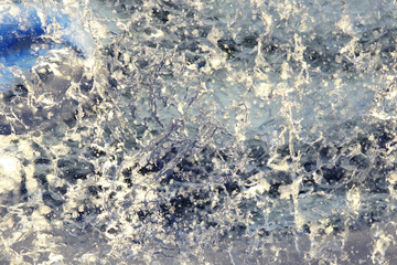 Transparent ice crystals texture cracked background